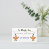 Hühner mit Eiern auf dem Cartoon Visitenkarte (Stehend Vorderseite)