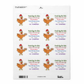 Hühner mit Eiern Cartoon Frischei-Schild zum Verka (Vorne)