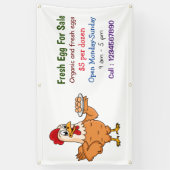 Hühner mit Eiern Cartoon Frischei-Schild zum Verka Banner (Vertikal)