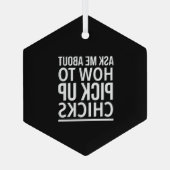 Hühner mit Inspiration und lustig Ornament Aus Glas (Rückseite)