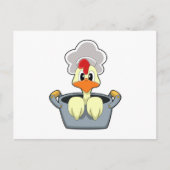 Hühner mit Kochtopf Postkarte (Vorderseite)