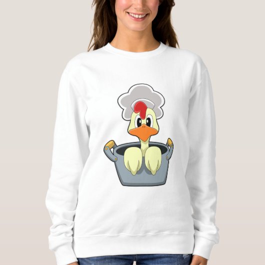 Hühner mit Kochtopf Sweatshirt (Vorderseite)