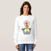 Hühner mit Kochtopf Sweatshirt (Vorne ganz)