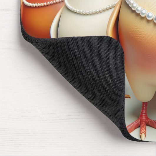 Hühner mit Perlenklemmen Mousepad (Ecke)