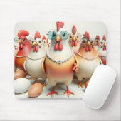 Hühner mit Perlenklemmen Mousepad (Mit Mouse)