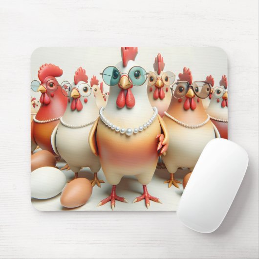 Hühner mit Perlenklemmen Mousepad (Mit Mouse)