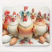 Hühner mit Perlenklemmen Mousepad (Vorne)