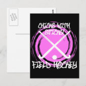 Hühner mit Sticks - Feldhockey Postkarte (Vorne/Hinten)
