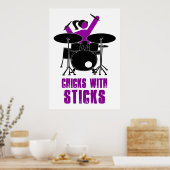 Hühner mit Sticks Poster (Küche)