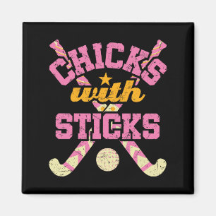 Hühner mit Stöcken Field Hockey Women Magnet