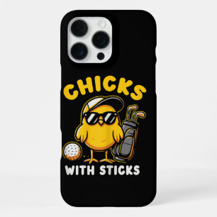 Hühner Mit Stöcken Golferin Mädchen Frau Golfschlä iPhone 16 Pro Max Hülle