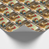 Hühner mit weißem Ei Geschenkpapier (Ecke)