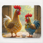 Hühner mit weißem Ei Mousepad (Vorne)