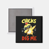 Hühner mögen mich Ostern Dabbing Ostern Mädchen Ju Magnet (Vorderseite/Rückseite)