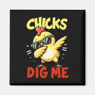 Hühner mögen mich Ostern Dabbing Ostern Mädchen Ju Magnet