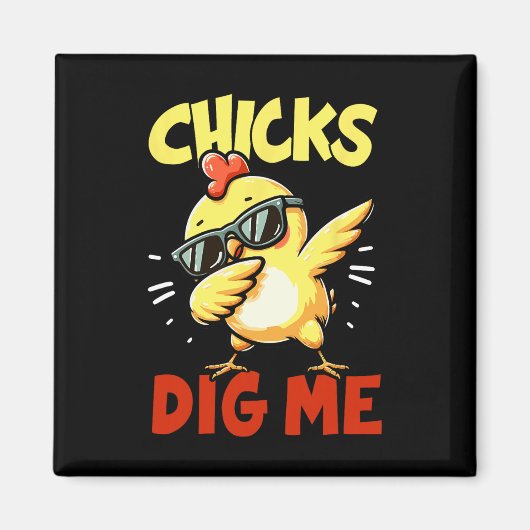 Hühner mögen mich Ostern Dabbing Ostern Mädchen Ju Magnet (Vorne)