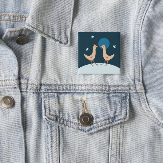 Hühner Nacht Party Lustiges Huhn Mond Button (Beispiel)