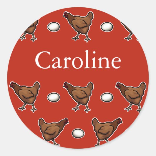 Hühner oder das Ei, Name hinzufügen Runder Aufkleber (Vorderseite)