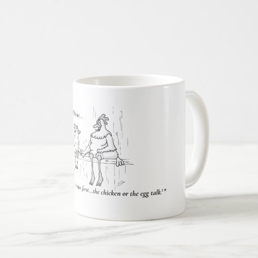 Hühner oder Ei Kaffeetasse (VorderseiteRechts)