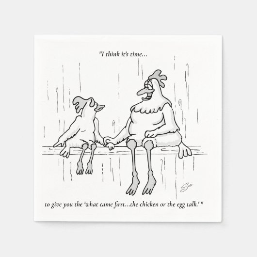 Hühner oder Ei Serviette (Vorderseite)