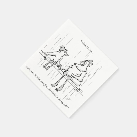 Hühner oder Ei Serviette (Ecke)