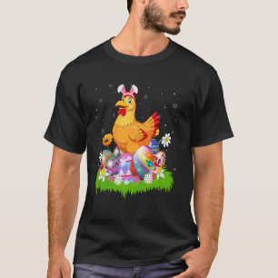 Hühner-Oster-Eier-Suche-Hasen-Ohr-Hühner-Ostern S T-Shirt