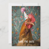 Hühner-Partyhut Save The Date (Vorderseite)