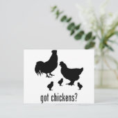 Hühner Postkarte (Stehend Vorderseite)