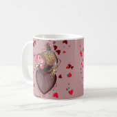 Hühner Pulling Heartstrings Kaffeetasse (Vorderseite Links)