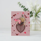 Hühner Pulling Heartstrings Postkarte (Stehend Vorderseite)