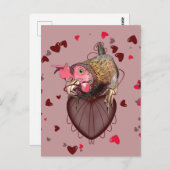 Hühner Pulling Heartstrings Postkarte (Vorne/Hinten)
