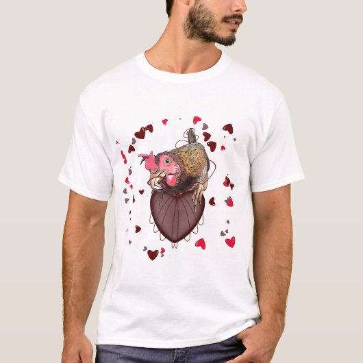 Hühner Pulling Heartstrings T-Shirt (Vorderseite)