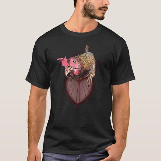 Hühner Pulling Heartstrings T-Shirt (Vorderseite)