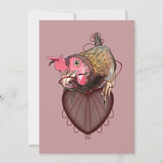 Hühner Pulling Heartstrings T - Shirt Einladung (Vorderseite)