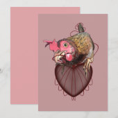 Hühner Pulling Heartstrings T - Shirt Einladung (Vorne/Hinten)