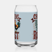 Hühner regieren die rustikale Darstellung der rost Dosenglas (Links)