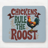Hühner regieren die rustikale Darstellung der rost Mousepad (Vorne)