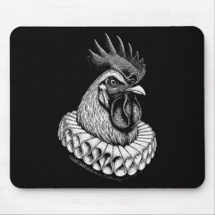 Hühner-Renaissance-Porträt Vintage Edles Huhn Mousepad