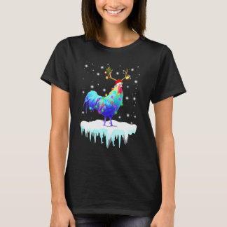 Hühner-Rentier-Weihnachtslicht-Schneeflocken-Kostü T-Shirt