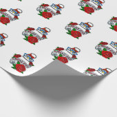 Hühner-Rock-Silkie-Hühnerwackelpapier Geschenkpapier (Ecke)