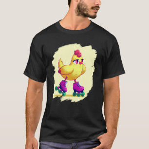 Hühner-Rollschuhe Bauernhof-Tier-Rollschuh Roller  T-Shirt