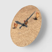 Hühner Runde Wanduhr (Winkel)