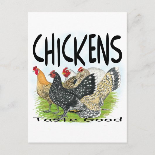 Hühner schmecken gut! postkarte (Vorderseite)
