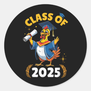 Hühner Senior CL of 2025 Abschluss Day School Co Runder Aufkleber