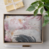 Hühner Shabby Chic Rosa Decoupage Seidenpapier (Geschenk)