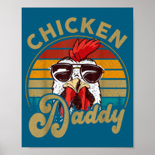 Hühner-Shirt Hahn Daddy Vintage Bauer Lustig V Poster