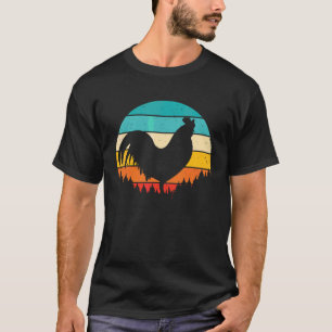 Hühner-Silhouette Kleine Dinosaurier Vintage Retro T-Shirt