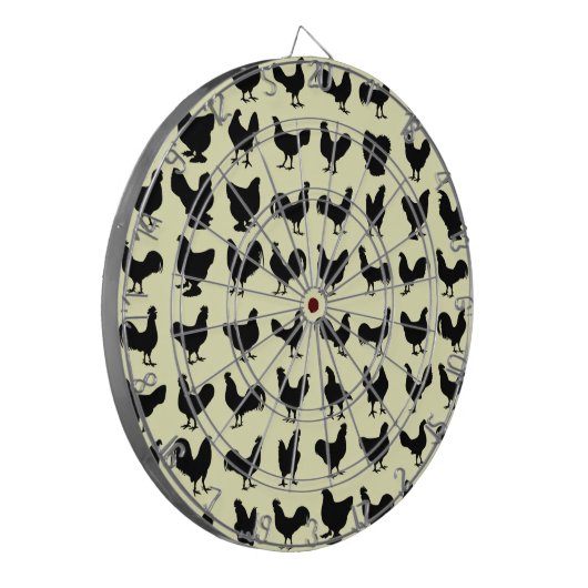 Hühner-Silhouetten Dartscheibe (Vorderseite Links)