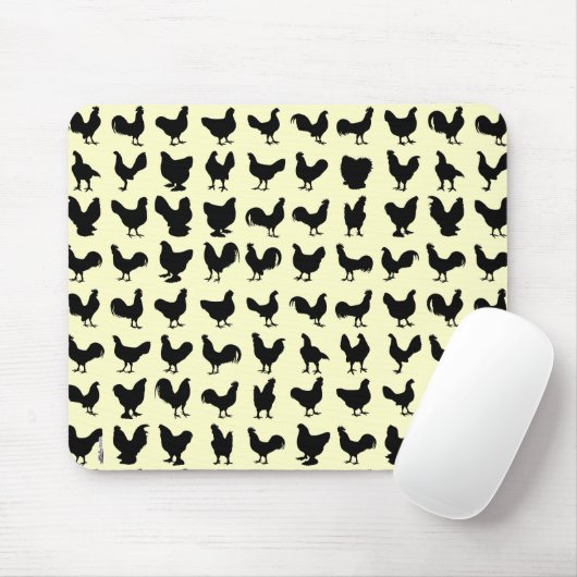 Hühner-Silhouetten Mousepad (Mit Mouse)