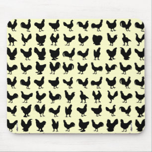 Hühner-Silhouetten Mousepad